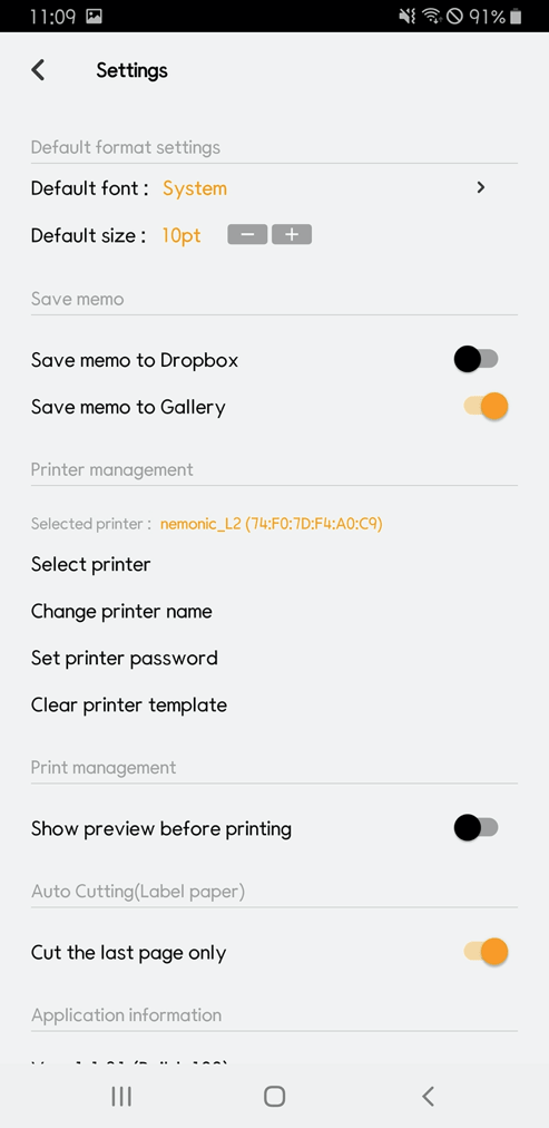 Connect the printer to be used for printing by selecting it.